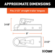 Load image into Gallery viewer, Curt 1-7/8in Straight-Tongue Coupler w/Posi-Lock (2-1/2in Channel 2000lbs Zinc)