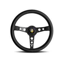 Carica l&#39;immagine nel visualizzatore di Gallery, Momo Prototipo 6C Steering Wheel 350 mm - Black Leather/Gry St/Cbn Fbr Spoke