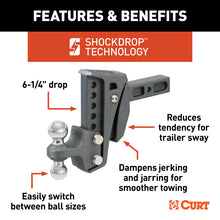 Carica l&#39;immagine nel visualizzatore di Gallery, Curt Rebellion XD 2in / 2-5/15in Cushion Hitch Ball Mount w/ 2in Shank