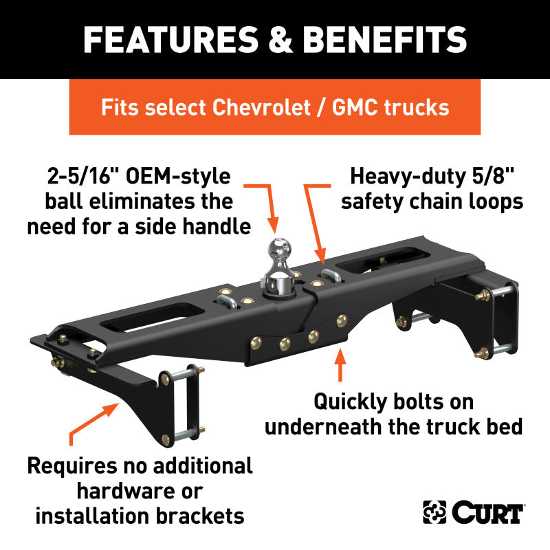 Curt 2020 Chevrolet Silverado / GMC Sierra 2500HD/3500HD OEM Style Gooseneck Hitch