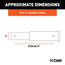 Cargar imagen en el visor de la galería, Curt 8in Receiver Tube Extender (2in Shank 3500lbs)