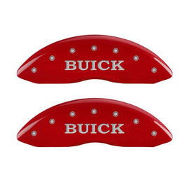 MGP 4 Caliper Covers Engraved Front Buick Engraved Rear Buick Shield Red finish silver ch