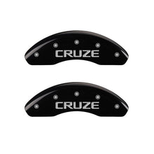 Cargar imagen en el visor de la galería, MGP Front set 2 Caliper Covers Engraved Front Cruze Black finish silver ch