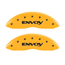गैलरी व्यूवर में इमेज लोड करें, MGP 4 Caliper Covers Engraved Front &amp; Rear Envoy Yellow Finish Black Char 2009 GMC Envoy