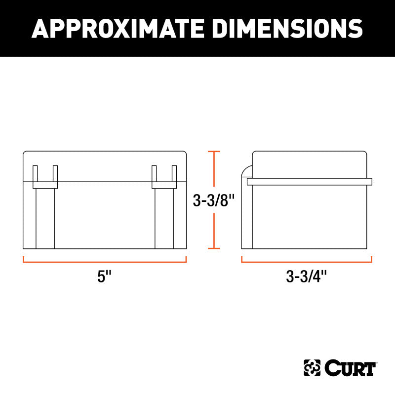 Curt 5in x 3-3/8in x 3-3/4in Watertight Breakaway Battery Case