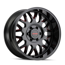 Cargar imagen en el visor de la galería, Mayhem 8110 Tripwire 20x9 / 8x165.1 BP / 18mm Offset / 130.8mm Hub Black w/ Prism Red Wheel