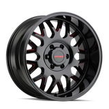 Mayhem 8110 Tripwire 20x9 / 8x170 BP / 18mm Offset / 130.8mm Hub Black w/ Prism Red Wheel