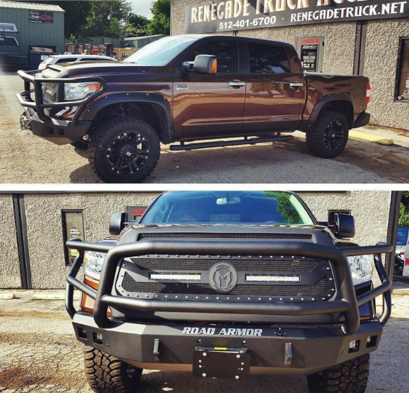 Road Armor 14-20 Toyota Tundra Stealth Front Winch Bumper w/Lonestar Guard - Tex Blk - 2to4wheels