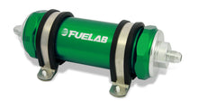 Carica l'immagine nel visualizzatore di Gallery, Fuelab 828 In-Line Fuel Filter Long -6AN In/Out 6 Micron Fiberglass - Green