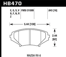 Laden Sie das Bild in den Galerie-Viewer, Hawk 04-09 RX8 HP+ Street Front Brake Pads (D1009)