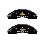 MGP 4 Caliper Covers Engraved F & R Chevy Racing Black Finish Silver Char 2019 Chevrolet Bolt EV