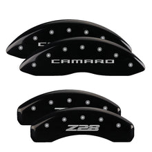Cargar imagen en el visor de la galería, MGP Front set 2 Caliper Covers Engraved Front Bowtie Yellow finish black ch