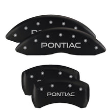 Charger l&#39;image dans la galerie, MGP 4 Caliper Covers Engraved Front &amp; Rear Pontiac Black Finish Silver Char 2008 Pontiac G8