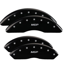 Charger l&#39;image dans la galerie, MGP 4 Caliper Covers Engraved Front &amp; Rear With stripes/Journey Yellow finish black ch