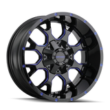 Mayhem 8015 Warrior 17x9 / 8x165.1 BP / 18mm Offset / 130.8mm Hub Black w/ Prism Blue Wheel