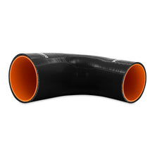 गैलरी व्यूवर में इमेज लोड करें, Mishimoto Silicone Reducer Coupler 90 Degree 3.5in to 4in - Black