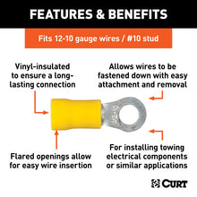 गैलरी व्यूवर में इमेज लोड करें, Curt Ring Terminals (12-10 Wire Gauge 10 Stud Size 100-Pack)