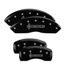 Charger l&#39;image dans la galerie, MGP 4 Caliper Covers Engraved Front Lincoln Engraved Rear Star logo Black finish silver ch