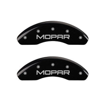 Charger l&#39;image dans la galerie, MGP 4 Caliper Covers Engraved Front &amp; Rear MOPAR Black finish silver ch