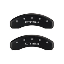 Charger l&#39;image dans la galerie, MGP 4 Caliper Covers Engraved Front Cursive/Cadillac Engraved Rear CTS4 Red finish silver ch