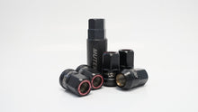 Cargar imagen en el visor de la galería, Muteki HR38 Open End Lug Nuts 12x1.50 Black Chrome / Red Ring