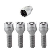Laden Sie das Bild in den Galerie-Viewer, McGard Wheel Lock Bolt Set - 4pk. (Cone Seat) M12X1.5 / 17mm Hex / 31.7mm Shank Length - Chrome