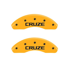 MGP Front set 2 Caliper Covers Engraved Front Cruze Yellow finish black ch