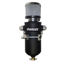 Carica l&#39;immagine nel visualizzatore di Gallery, Moroso 12AN Male Fittings Catch Can Breather Tank - Black Powder Coat