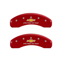 Laden Sie das Bild in den Galerie-Viewer, MGP 4 Caliper Covers Engraved Front &amp; Rear Chevy racing Yellow finish black ch