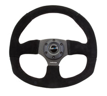 Carica l&#39;immagine nel visualizzatore di Gallery, NRG Reinforced Steering Wheel (320mm Horizontal / 330mm Vertical) Black Suede w/Black Stitching
