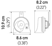 Cargar imagen en el visor de la galería, Hella Horn Kit Bl Blk Trumpet 12V Univ