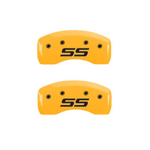 Laden Sie das Bild in den Galerie-Viewer, MGP 4 Caliper Covers Engraved Front &amp; Rear Monte Carlo SS Yellow Finish Black Char 2002 Chevy Impala