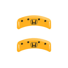 गैलरी व्यूवर में इमेज लोड करें, MGP 4 Caliper Covers Engraved Front Honda Rear H Logo Yellow Finish Black Char 2003 Honda Element