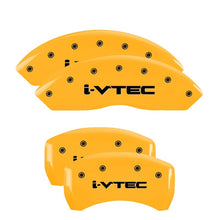Cargar imagen en el visor de la galería, MGP 4 Caliper Covers Engraved Front &amp; Rear Acura Yellow Finish Black Char 2005 Acura NSX