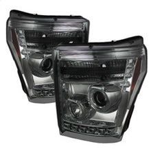 गैलरी व्यूवर में इमेज लोड करें, Spyder Ford Super Duty 11-15 Projector Headlights LED Halo DRL Smke Low 9006 PRO-YD-FS11-HL-SM