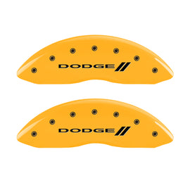 MGP 4 Caliper Covers Engraved F & R w/ Stripes/Dodge Yellow Finish Black Char 2006 Dodge Durango
