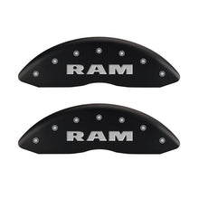 Laden Sie das Bild in den Galerie-Viewer, MGP 4 Caliper Covers Engraved Front &amp; Rear RAM Red finish silver ch