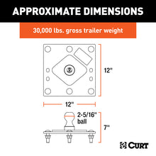 Cargar imagen en el visor de la galería, Curt 90-93 Chevrolet C1500 Over-Bed Fixed Ball Gooseneck Hitch