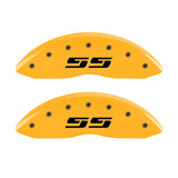 MGP 4 Caliper Covers Engraved Front & Rear Silverado SS Yellow Finish Black Char 2001 Chevy Tahoe