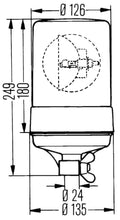 गैलरी व्यूवर में इमेज लोड करें, Hella Rotating Beacon H12V Yellow Mgs24 2Rl
