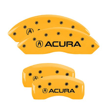 Carica l&#39;immagine nel visualizzatore di Gallery, MGP 4 Caliper Covers Engraved Front &amp; Rear Acura Yellow Finish Black Char 2016 Acura RDX