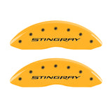 MGP 4 Caliper Covers Engraved Front & Rear Stingray Yellow finish black ch