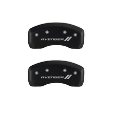 Cargar imagen en el visor de la galería, MGP 4 Caliper Covers Engraved Front &amp; Rear With stripes/Avenger Red finish silver ch