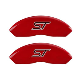 MGP 4 Caliper Covers Engraved Front & Rear No bolts/ST Red finish silver ch