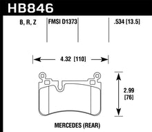 Carica l&#39;immagine nel visualizzatore di Gallery, Hawk 08-13 Mercedes C-Class Performance Ceramic Street Rear Brake Pads