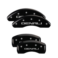 Laden Sie das Bild in den Galerie-Viewer, MGP 4 Caliper Covers Engraved Front &amp; Rear Denali Black finish silver ch