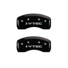 Carica l&#39;immagine nel visualizzatore di Gallery, MGP 4 Caliper Covers Engraved Front &amp; Rear I-Vtec Black Finish Silver Char 2016 Acura ILX