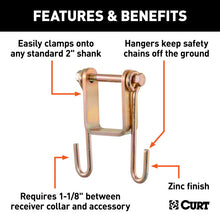 Carica l&#39;immagine nel visualizzatore di Gallery, Curt Trailer Safety Chain Holder Bracket w/ 2in Shank