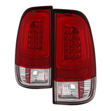Laden Sie das Bild in den Galerie-Viewer, Spyder 08-16 Ford Super Duty F-250 V3 Light Bar LED Tail Lights - Red Clear (ALT-YD-FS07V3-LBLED-RC)