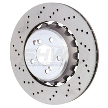 Laden Sie das Bild in den Galerie-Viewer, SHW 15-18 BMW M3 3.0L Left Rear Cross-Drilled Lightweight Brake Rotor